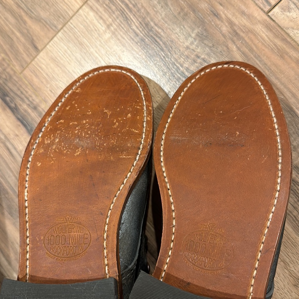 Wolverine 1000 mile boots genuine leather silver lace - Picture 6 of 9